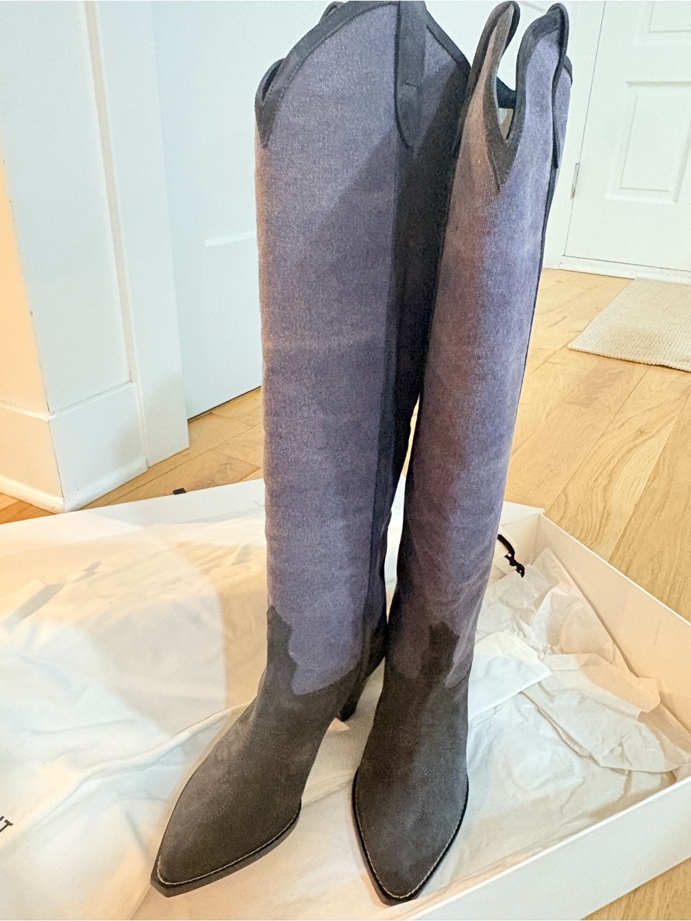 Isabel Marant Pointed-Toe Suede Over-the-Knee Boots - original price $1490